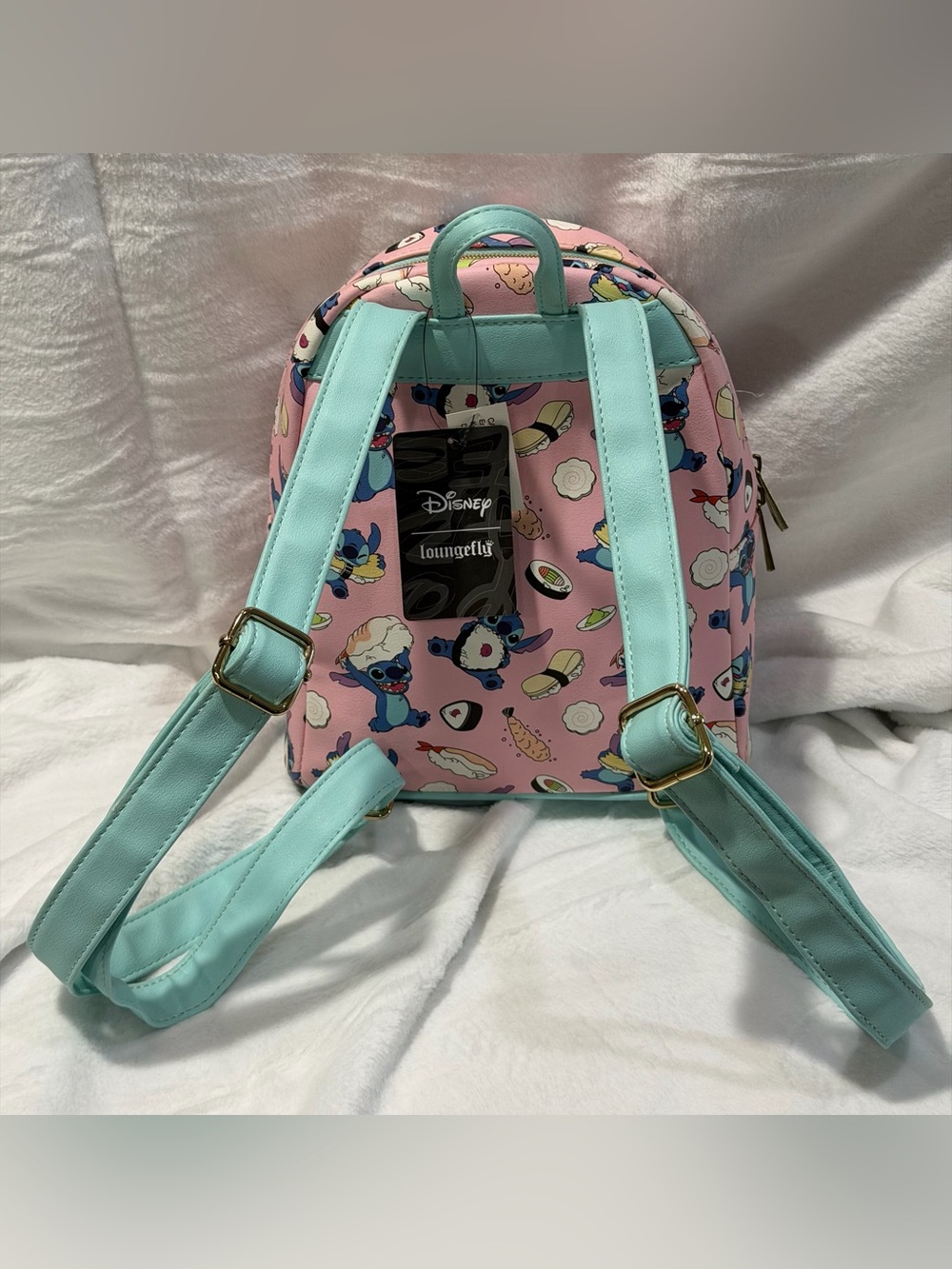 Loungefly Pink & Mint Stitch Sushi Mini Backpack - Picture 2 of 9